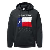 I Stand With Texas Flag Usa State Of Texas Performance Fleece Hoodie