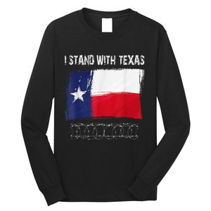 I Stand With Texas Flag Usa State Of Texas Long Sleeve Shirt