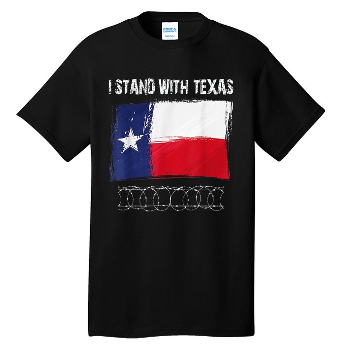 I Stand With Texas Flag Usa State Of Texas Tall T-Shirt