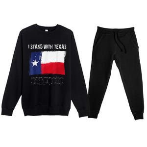 I Stand With Texas Flag Usa State Of Texas Premium Crewneck Sweatsuit Set