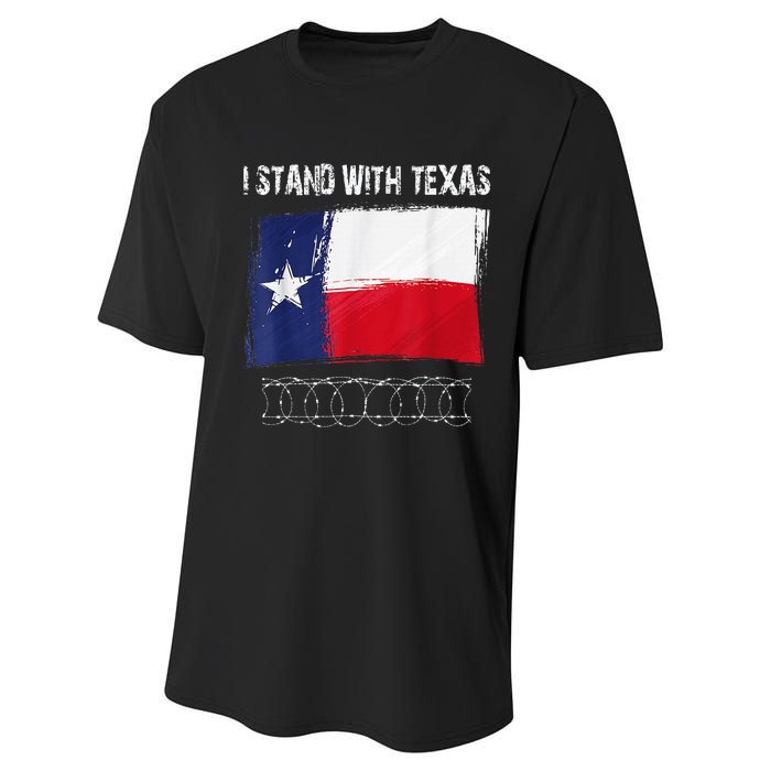 I Stand With Texas Flag Usa State Of Texas Performance Sprint T-Shirt