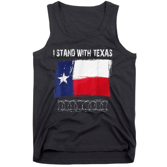 I Stand With Texas Flag Usa State Of Texas Tank Top