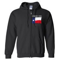 I Stand With Texas Flag Usa State Of Texas Full Zip Hoodie