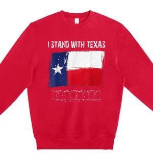 I Stand With Texas Flag Usa State Of Texas Premium Crewneck Sweatshirt