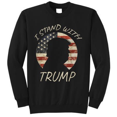 I Stand With Trump Pro Republican American Flag Vintage Sweatshirt