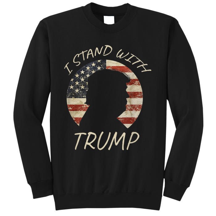 I Stand With Trump Pro Republican American Flag Vintage Sweatshirt