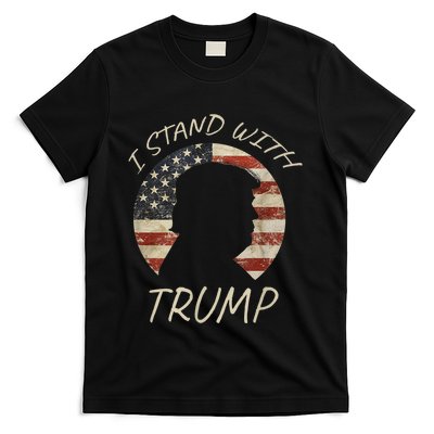 I Stand With Trump Pro Republican American Flag Vintage T-Shirt