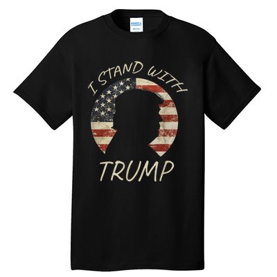 I Stand With Trump Pro Republican American Flag Vintage Tall T-Shirt