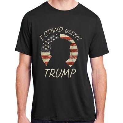 I Stand With Trump Pro Republican American Flag Vintage Adult ChromaSoft Performance T-Shirt