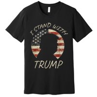 I Stand With Trump Pro Republican American Flag Vintage Premium T-Shirt