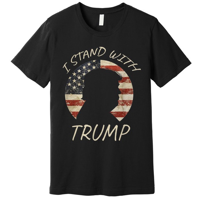 I Stand With Trump Pro Republican American Flag Vintage Premium T-Shirt