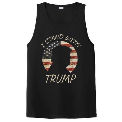 I Stand With Trump Pro Republican American Flag Vintage PosiCharge Competitor Tank