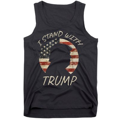 I Stand With Trump Pro Republican American Flag Vintage Tank Top