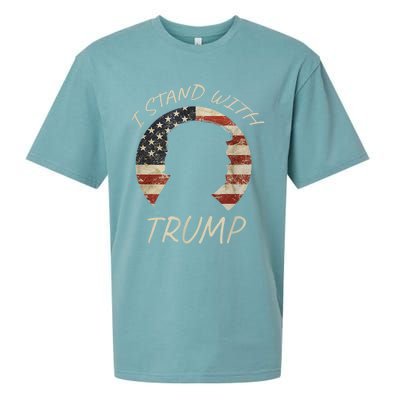 I Stand With Trump Pro Republican American Flag Vintage Sueded Cloud Jersey T-Shirt