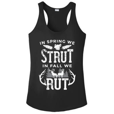 In Spring We Strut In Fall We Rut Turkey & Deer Hunters Ladies PosiCharge Competitor Racerback Tank