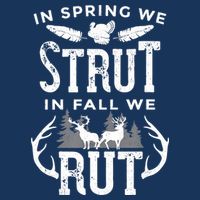 In Spring We Strut In Fall We Rut Turkey & Deer Hunters 7-Panel Snapback Hat