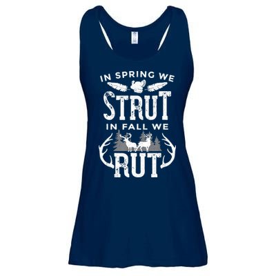 In Spring We Strut In Fall We Rut Turkey & Deer Hunters Ladies Essential Flowy Tank