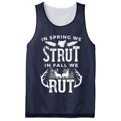 In Spring We Strut In Fall We Rut Turkey & Deer Hunters Mesh Reversible Basketball Jersey Tank