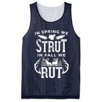 In Spring We Strut In Fall We Rut Turkey & Deer Hunters Mesh Reversible Basketball Jersey Tank