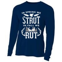 In Spring We Strut In Fall We Rut Turkey & Deer Hunters Cooling Performance Long Sleeve Crew