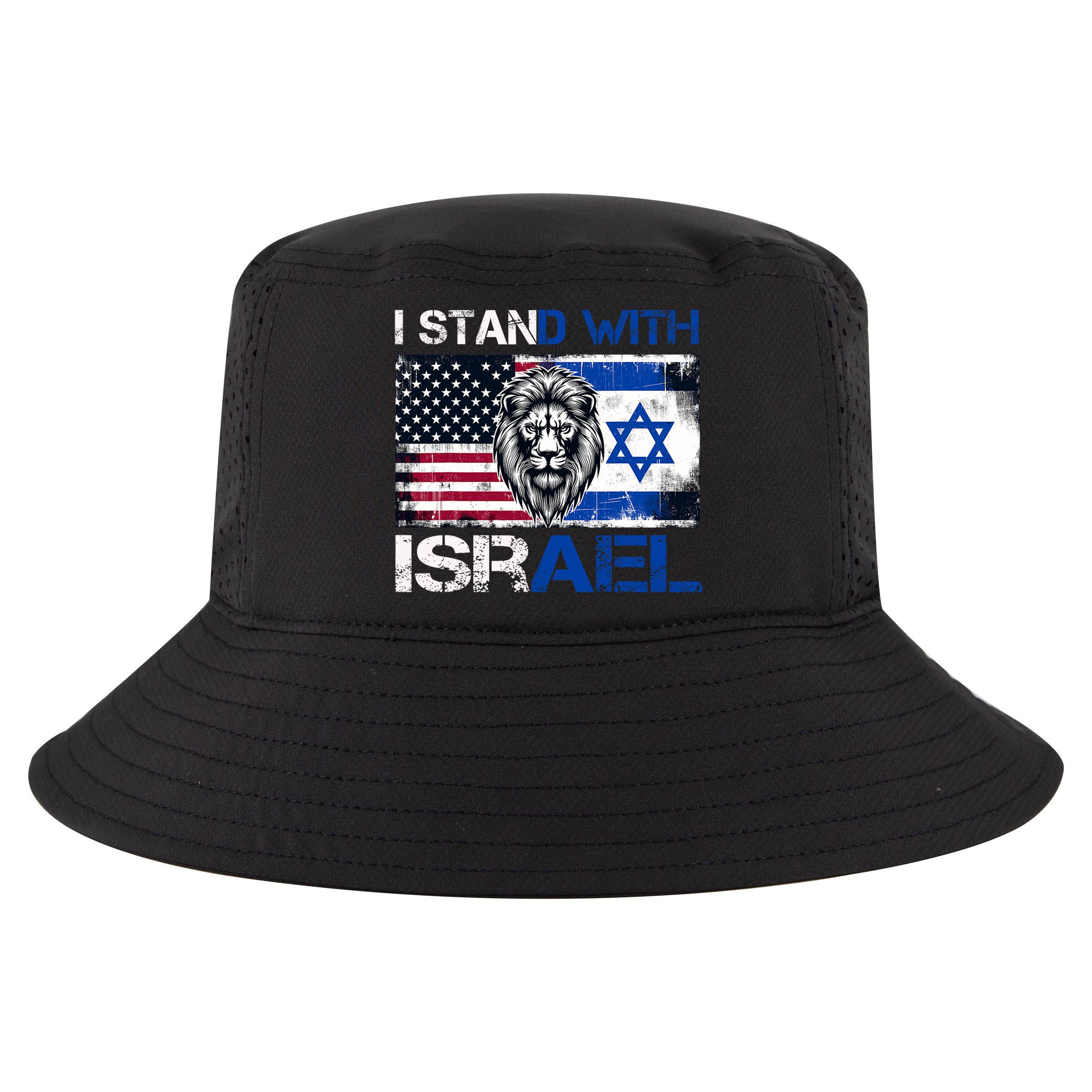 I Stand With Israel US Support Lion Love Israeli Brotherhood Cool Comfort Performance Bucket Hat