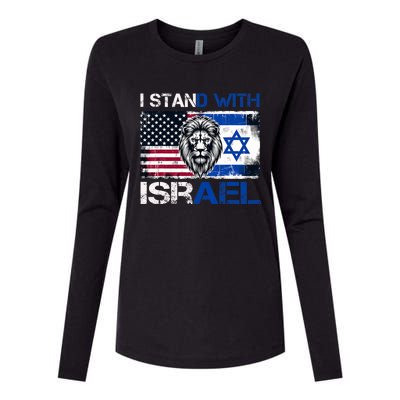 I Stand With Israel US Support Lion Love Israeli Brotherhood Womens Cotton Relaxed Long Sleeve T-Shirt