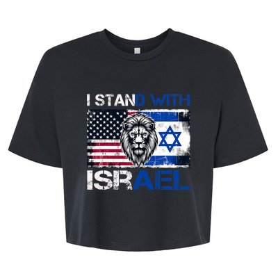 I Stand With Israel US Support Lion Love Israeli Brotherhood Bella+Canvas Jersey Crop Tee