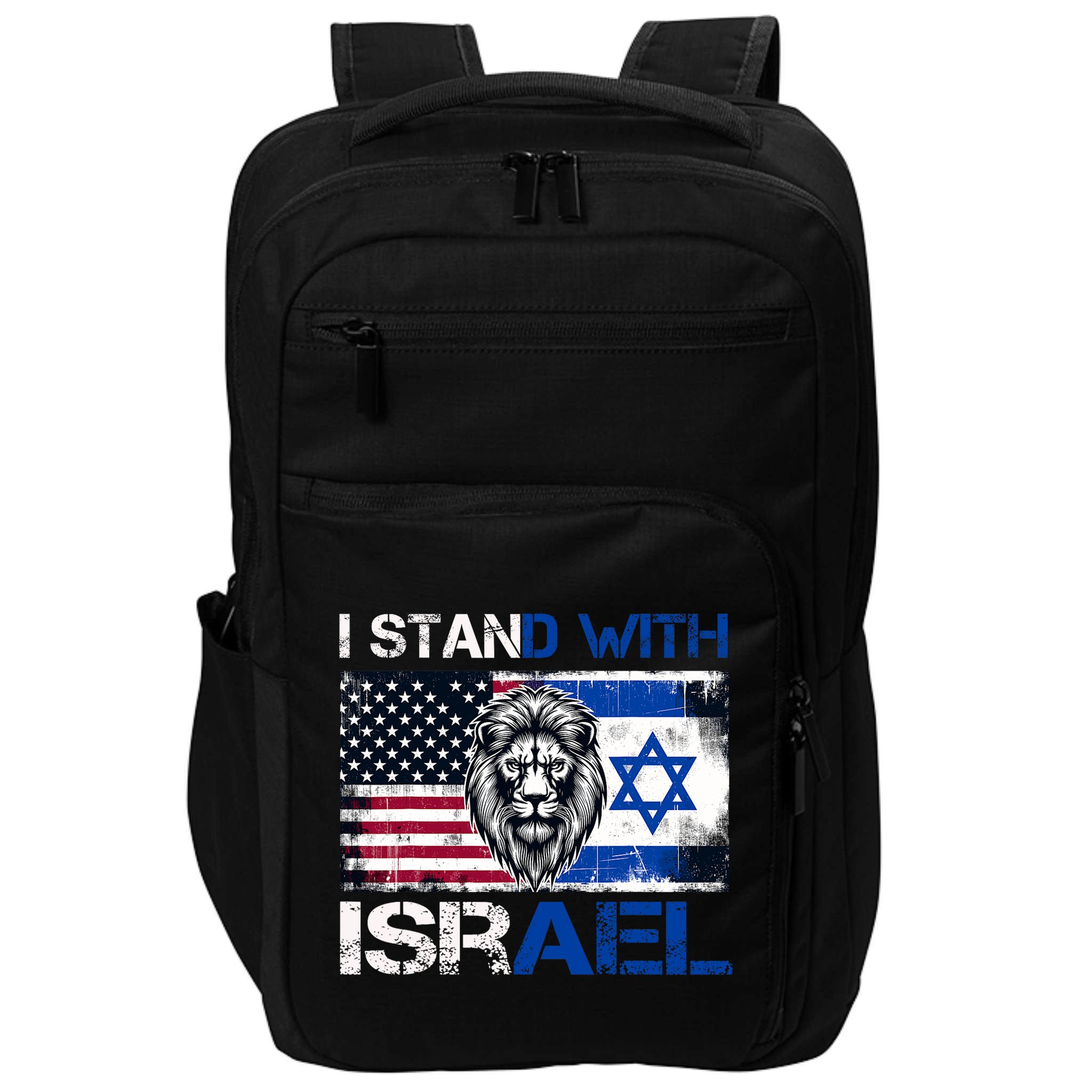 I Stand With Israel US Support Lion Love Israeli Brotherhood Impact Tech Backpack