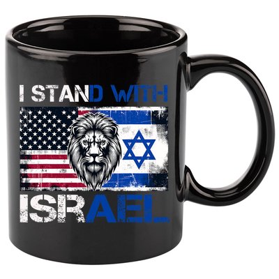 I Stand With Israel US Support Lion Love Israeli Brotherhood 11oz C Handle Ceramic Mug