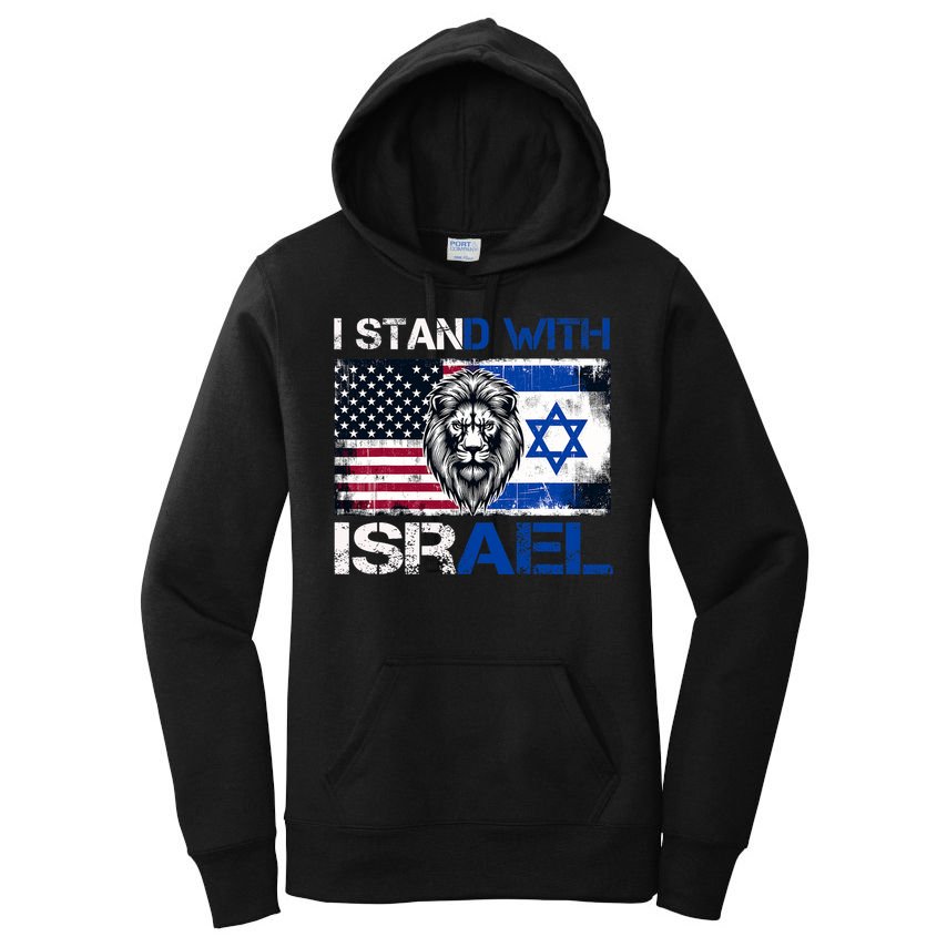 I Stand With Israel US Support Lion Love Israeli Brotherhood Women's Pullover Hoodie