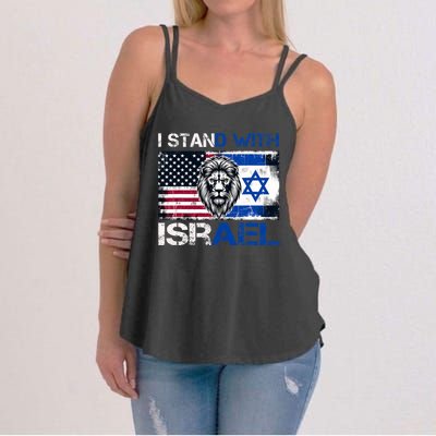 I Stand With Israel US Support Lion Love Israeli Brotherhood Women's Strappy Tank