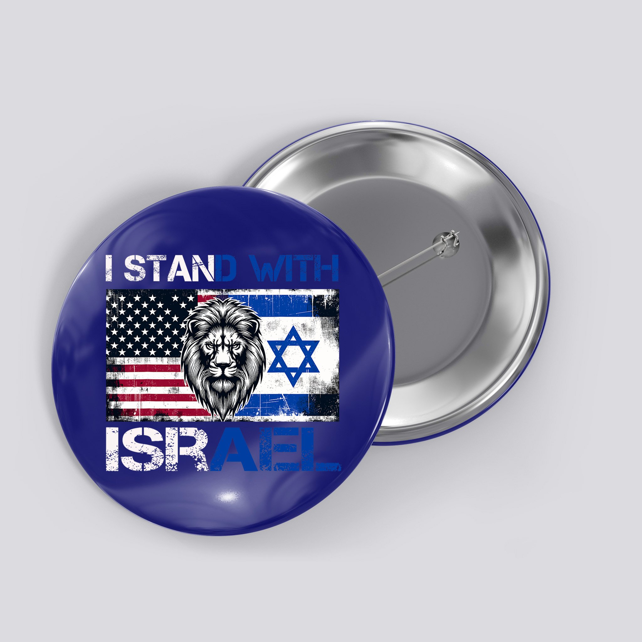 I Stand With Israel US Support Lion Love Israeli Brotherhood Button