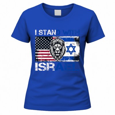 I Stand With Israel US Support Lion Love Israeli Brotherhood Women's T-Shirt