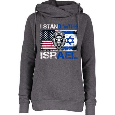 I Stand With Israel US Support Lion Love Israeli Brotherhood Womens Funnel Neck Pullover Hood