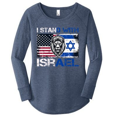 I Stand With Israel US Support Lion Love Israeli Brotherhood Women's Perfect Tri Tunic Long Sleeve Shirt