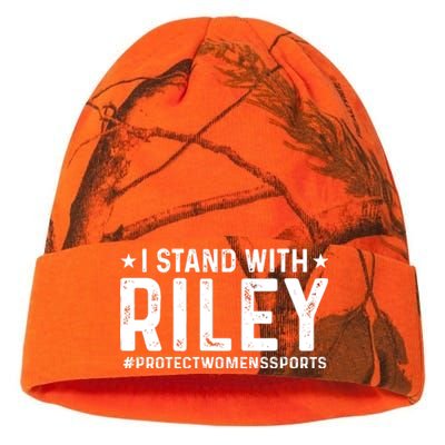 I Stand With Riley Gaines #ProtectWomensSports Kati Licensed 12" Camo Beanie