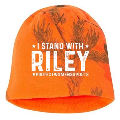 I Stand With Riley Gaines #ProtectWomensSports Kati - Camo Knit Beanie