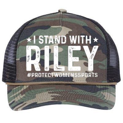 I Stand With Riley Gaines #ProtectWomensSports Retro Rope Trucker Hat Cap