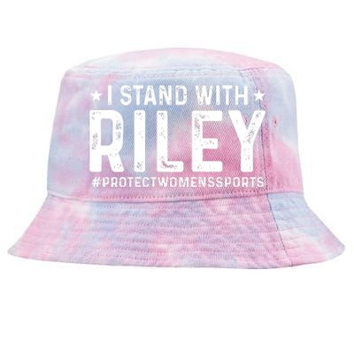 I Stand With Riley Gaines #ProtectWomensSports Tie-Dyed Bucket Hat