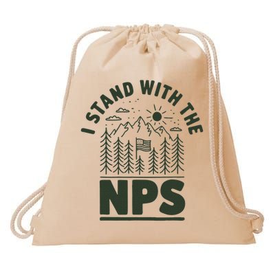 I Stand With The Nps National Park Support Drawstring Bag