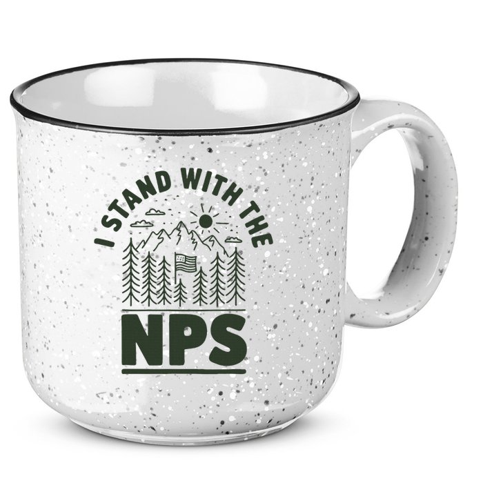 I Stand With The Nps National Park Support 15oz Campfire Ceramic Mug