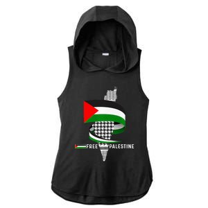 I Stand With Palestine For Their Freedom Free Palestine Ladies PosiCharge Tri-Blend Wicking Draft Hoodie Tank