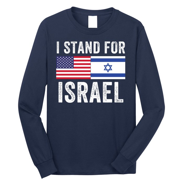 I Stand With Israel Usa Israeli Flag Jewish I Love Israel I Support Israel Long Sleeve Shirt