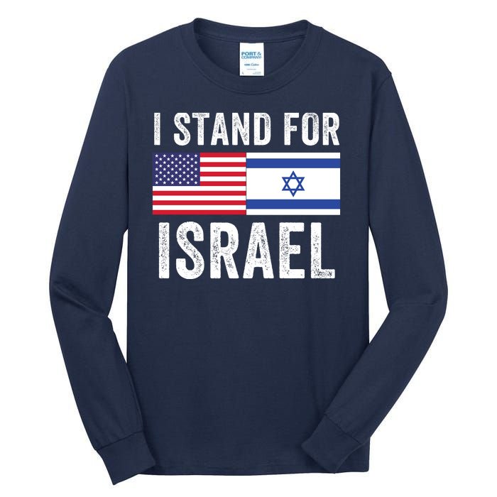 I Stand With Israel Usa Israeli Flag Jewish I Love Israel I Support Israel Tall Long Sleeve T-Shirt