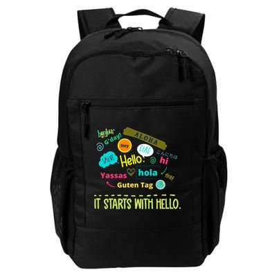It Starts With Hello Friendship Unity Inclusion Teacher Gift Backpack