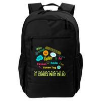 It Starts With Hello Friendship Unity Inclusion Teacher Gift Backpack