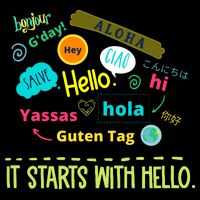 It Starts With Hello Friendship Unity Inclusion Teacher Gift Premium T-Shirt