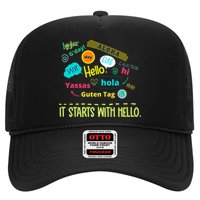 It Starts With Hello Friendship Unity Inclusion Teacher Gift Hat