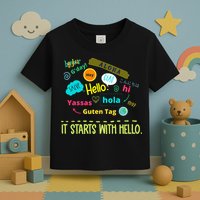It Starts With Hello Friendship Unity Inclusion Teacher Gift Toddler T-Shirt