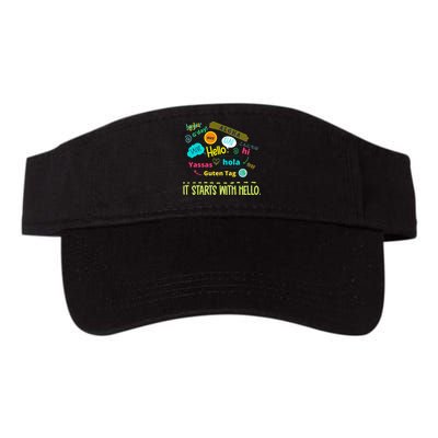 It Starts With Hello Friendship Unity Inclusion Teacher Gift Visor